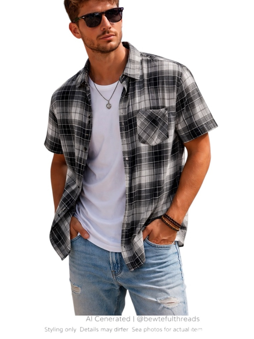 O’Neill Plaid Short Sleeve Button Up Surf Skate Shirt XL